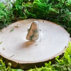 Freeform Ocean Jasper Gemstone Silver Ring